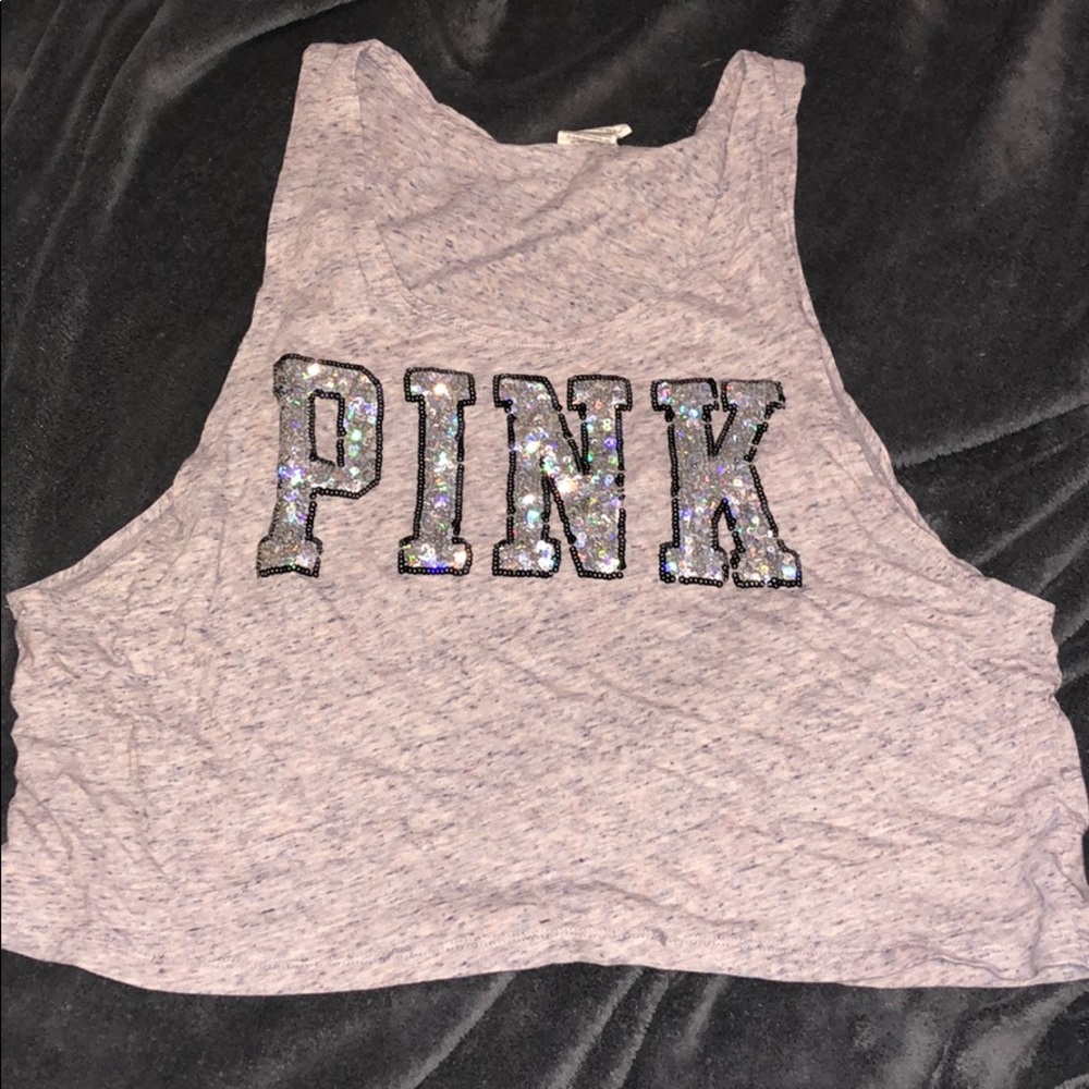 Pink light grey top